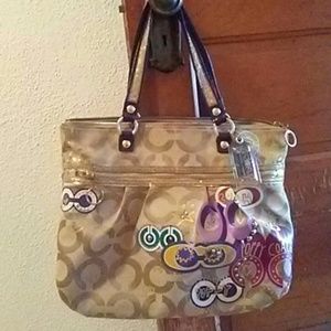 Coach poppy large tote